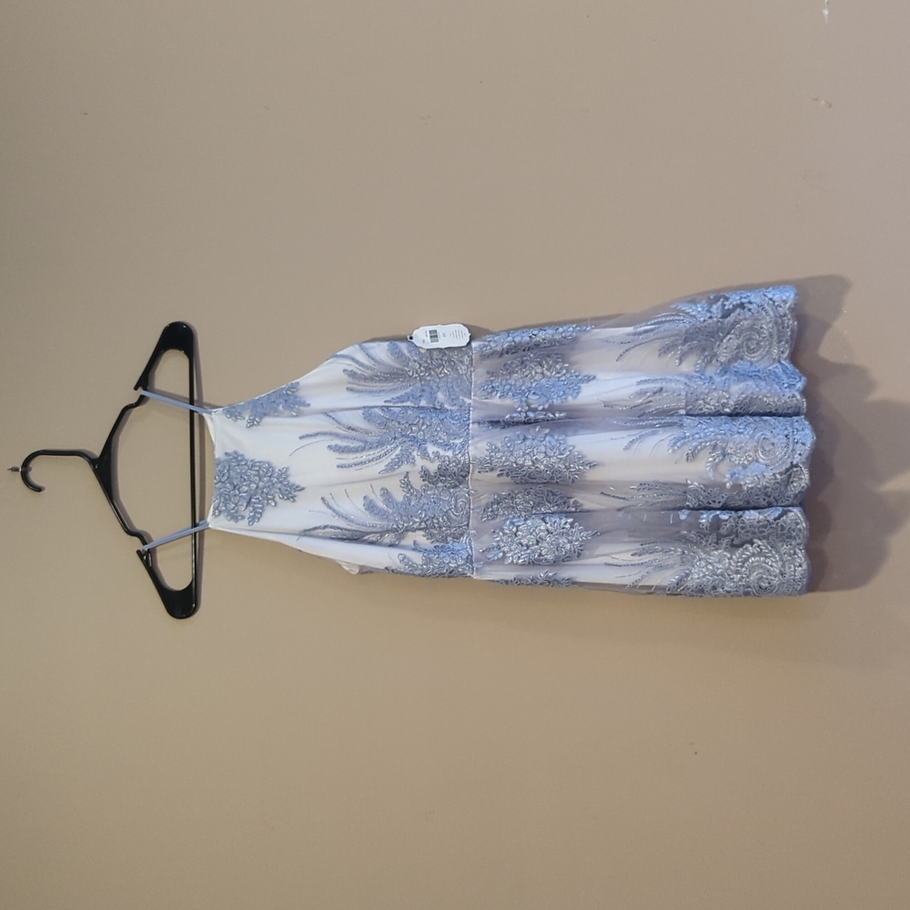 Altar'd State Dress - white with blue applique